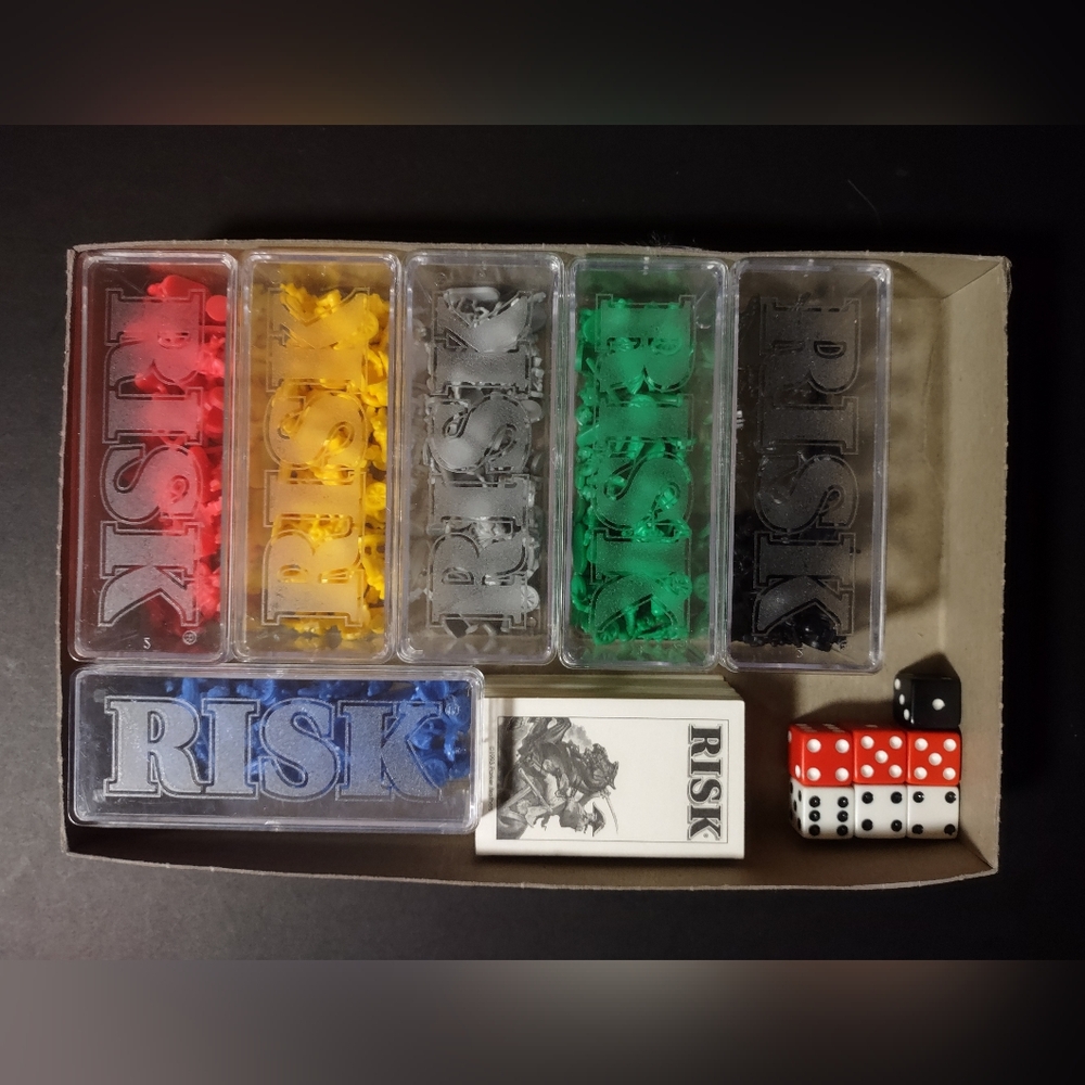 1993 RISK Board GAME Replacement Pieces Cannons Horses Soldiers Cards and Dice
